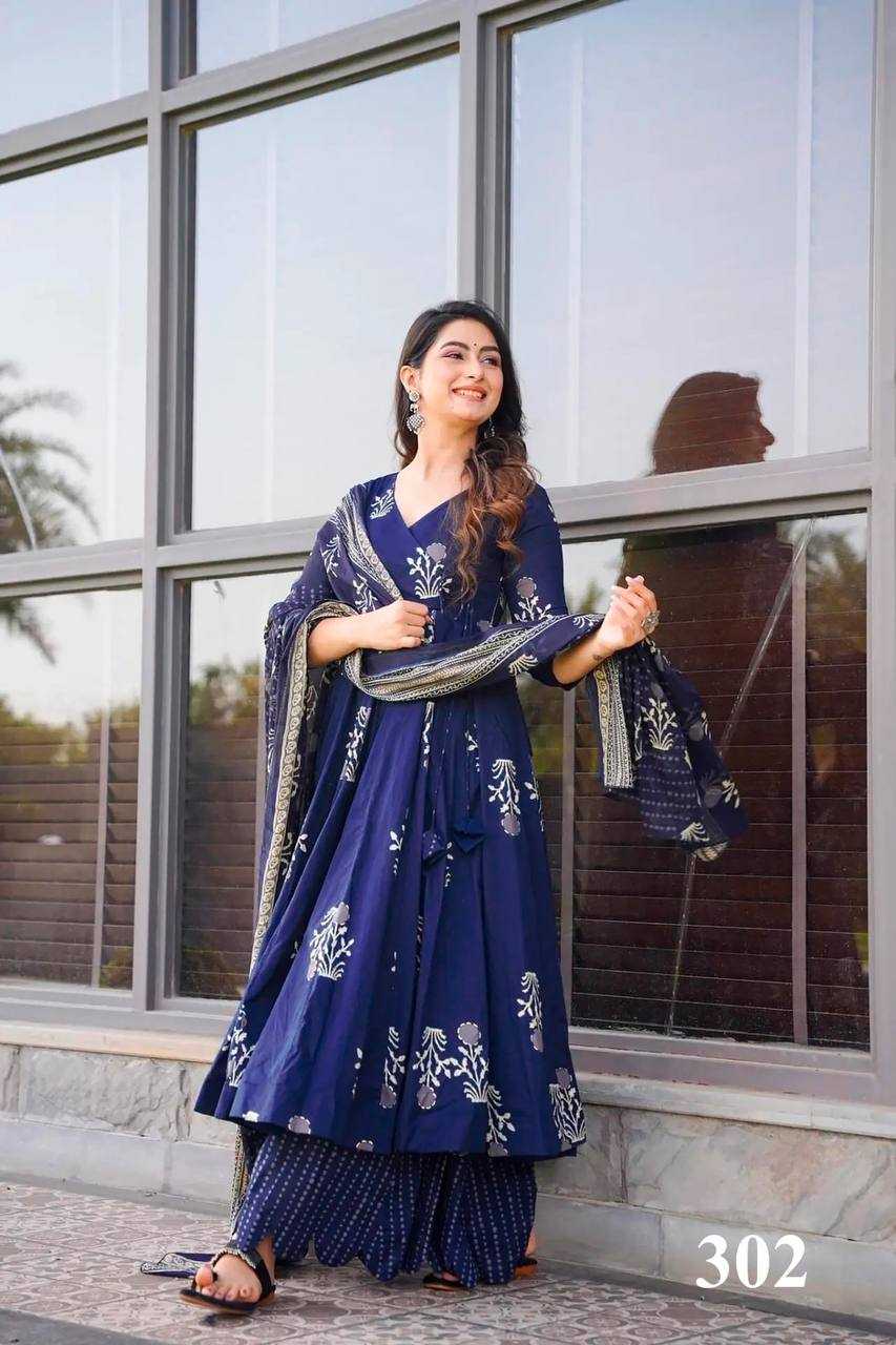 YNF MASLIN KSB 308 GOWNS WHOLESALE PRINTED ANARKALI GOWNS MANUFACTURER    